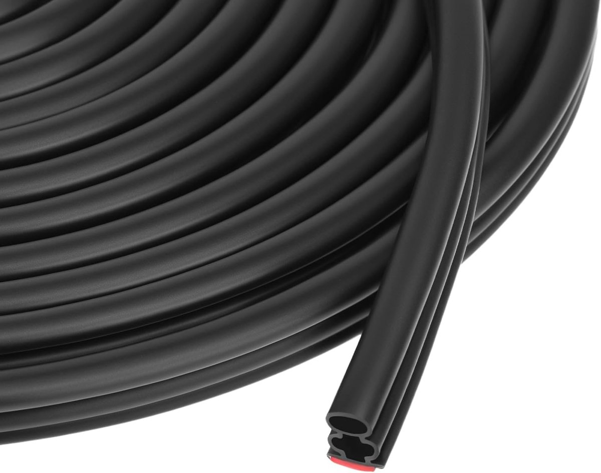 SnelShoppen - 10M Deurrubber Kit 12mm x 12mm Zwart voor Deuren & Raamisolatie - Flexibel, Waterdicht, Geluiddicht, Winddicht