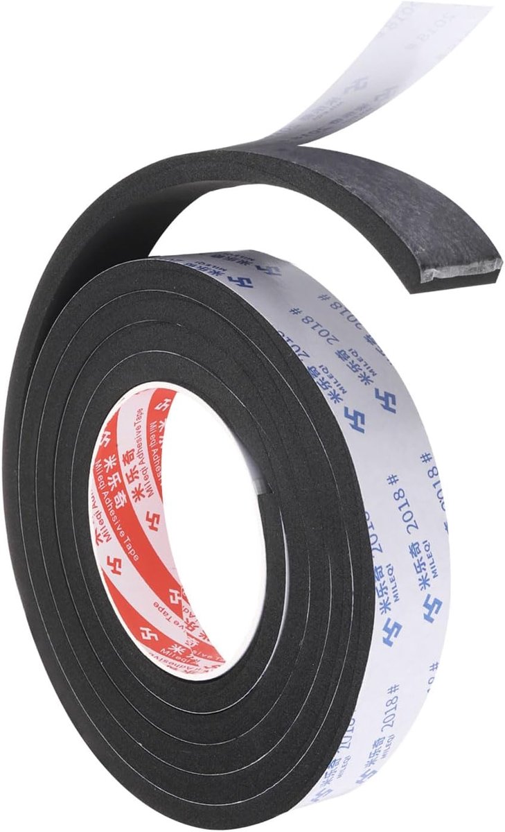 SnelShoppen - 2M Sealing Foam Tape - 3cm Breed - 10mm Dik - Enkele Zijdige Weerstrip voor Deur en Raam - Zwart - Isolatieband voor Ventilatie en Tempe