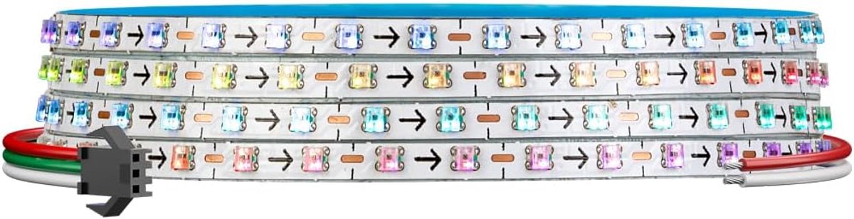 SnelShoppen - SEZO WS2812B IC RGB LED Strip 2,7mm - 2m, 160 LEDs/m, Individueel Adresseerbaar, SMD0807 Droomkleur, DC5V, Ideaal voor Doe-Het-Zelf Proj