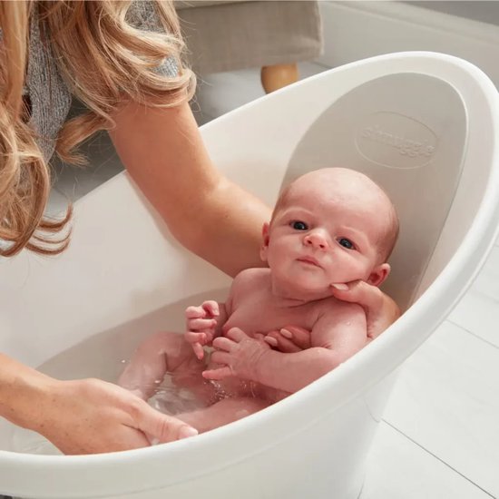 Shnuggle Newborn Babybadje - White Grey van Shnuggle — afbeelding 4