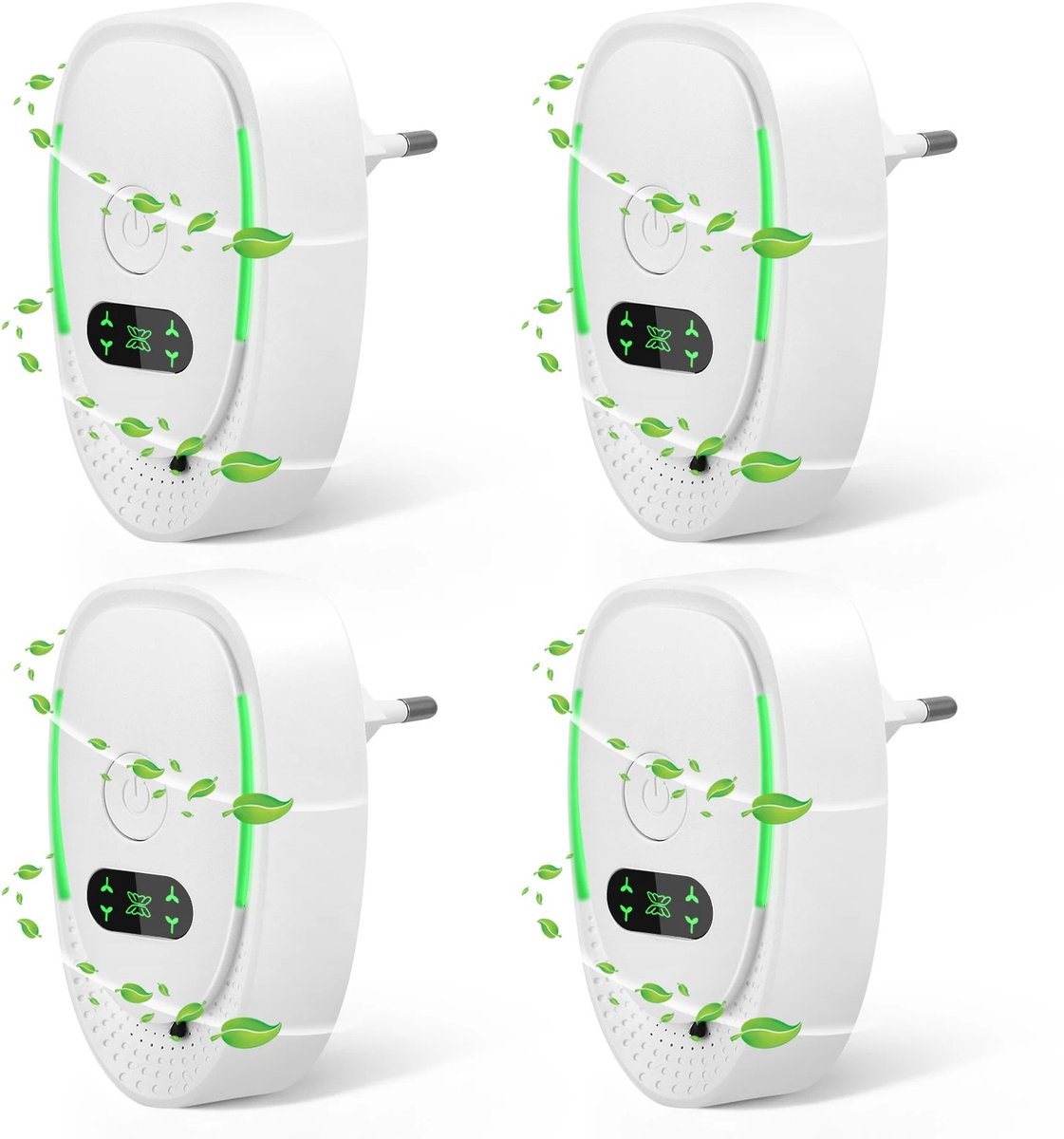 Linkforu - Luchtreiniger - Negatieve Ionen - Plug-In - Filterloos - Stil - Compact - Energiezuinig – Verwijdert nare geurtjes - Frisse Lucht - 4 Stuks