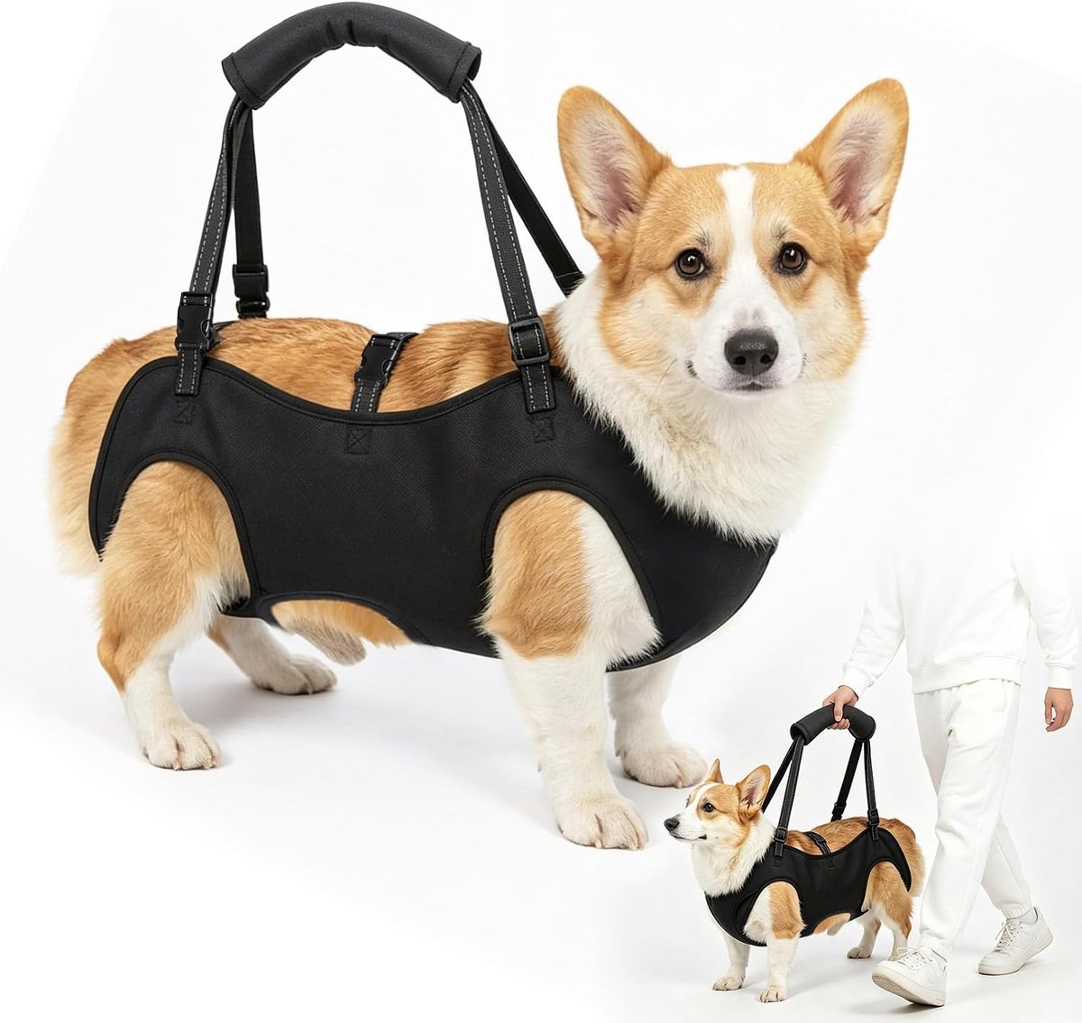 SnelShoppen - Hondentuig Draaghulp voor Grote Honden - Mobiliteitsharnas voor Honden met Voetblessures - Comfortabel en Duurzaam Oxford Materiaal - Ma
