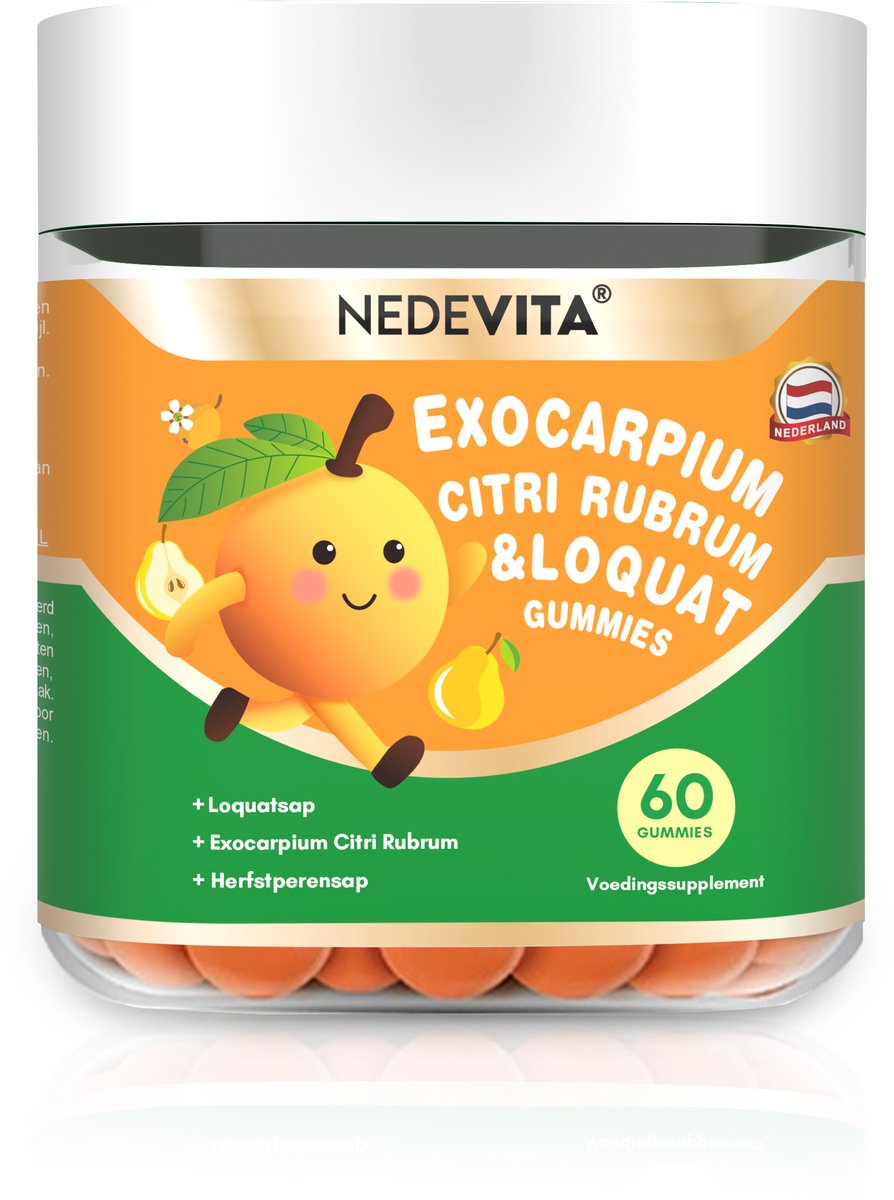 NEDEVITA citrus & loquat zachte snoepjes (gummies), 60 stuks per fles