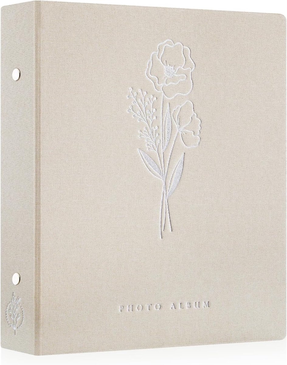 SnelShoppen - Luxe Foto Album 11x15 cm - 400 Foto's - Mooi Linnen Boek - Geschikt voor Kinderen - Beige - Perfect voor Herinneringen