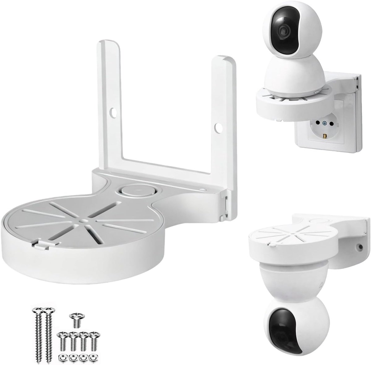 SnelShoppen - Baby Camera Holder, Universele Dubbele Wand en Plafondbeugel, Geen Boren, 360° Beweging voor Binnen en Buiten, Ideaal voor Baby Monitor