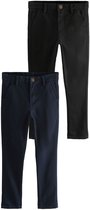 Next - Jongens - Set van 2 skinny chino's met stretch - Zwart