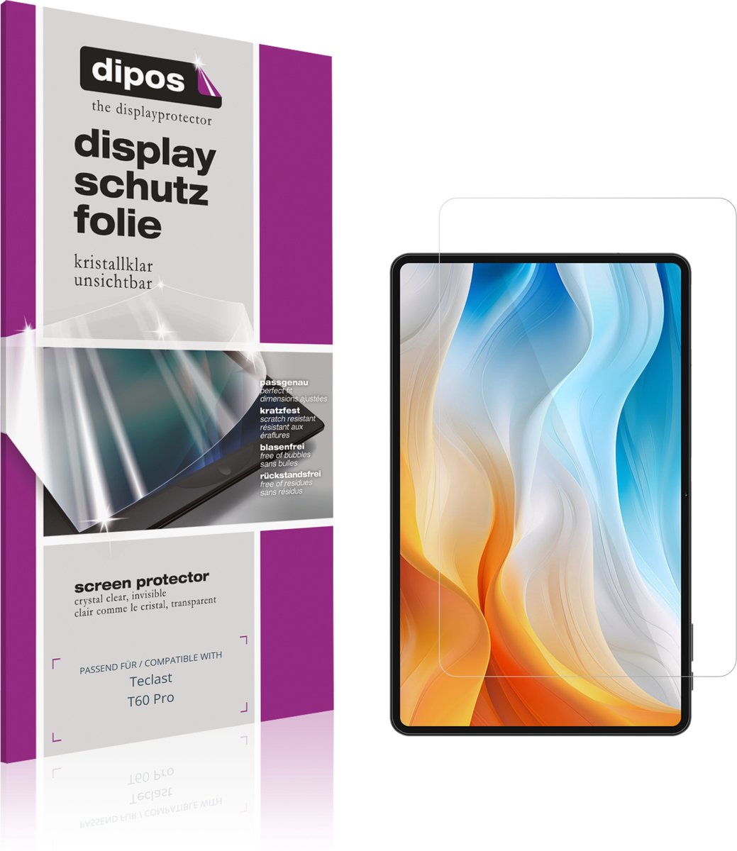 dipos – 2x Beschermfolie geschikt voor Teclast T60 Pro | Krasbestendige & heldere Screenprotector Ultra-Thin
