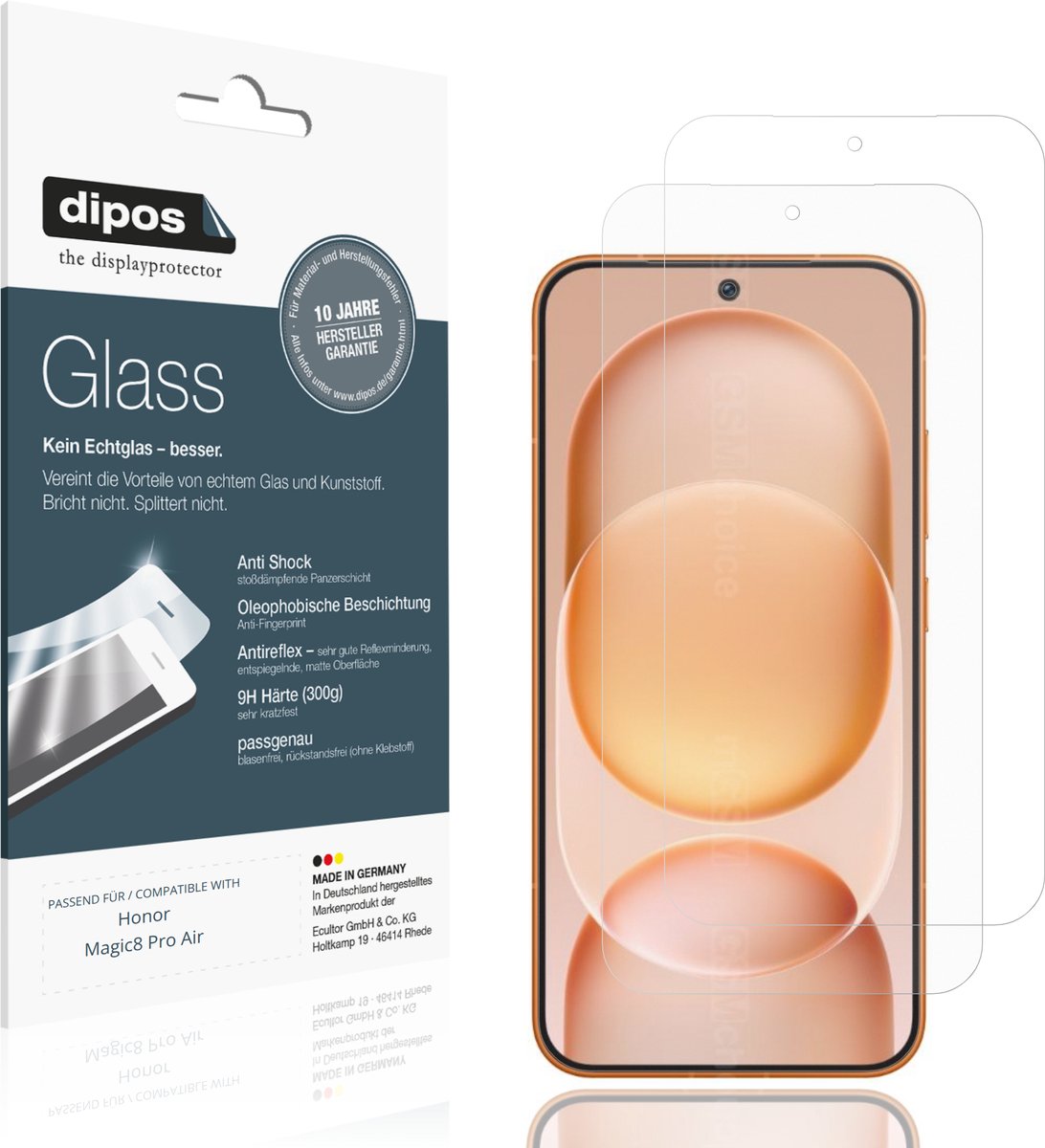 dipos – 2x Matte Pantserfolie geschikt voor Honor Magic8 Pro Air | 9H Screenprotector