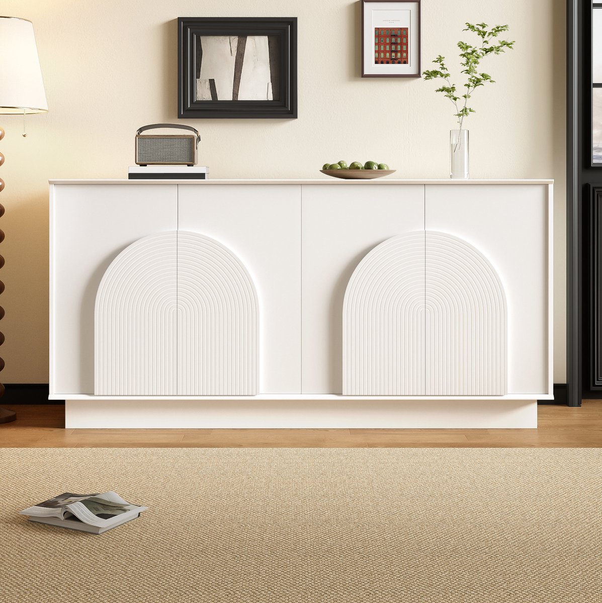 Wishdor - Dressoir - 4-deurs opbergkast met gewelfde deuren - modern design - voor woonkam
