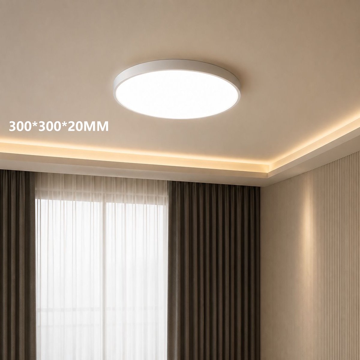 KZQ Led Plafondlamp - 30cm - Dimbaar - 24w - 3000-6000k - Vaste Led Lichtbron - Geschikt Voor Keuken Slaapkamer Badkamer Gang En Woonkamer - 1 Stuk