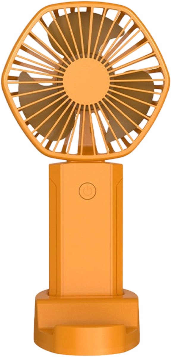Draagbare ventilator – stil, oplaadbaar via USB, geschikt voor bureau, reizen, buiten en make-up; inclusief standaard en handgreep