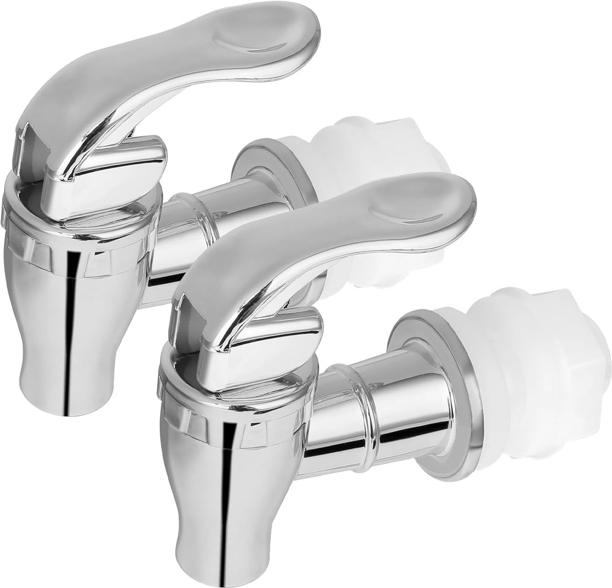 SnelShoppen - Bewudy Uitloop voor Drankdispenser - 2 Stuks Vervangende Kraan met Moer en Siliconen Afdichting - Goud/Zilver - Perfect voor Feest, Camp