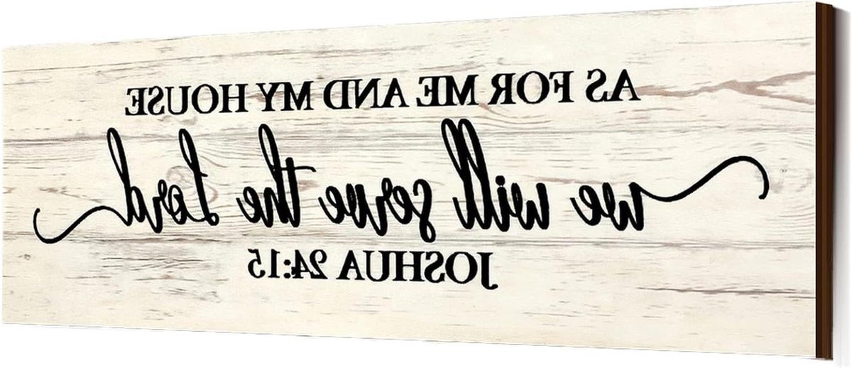 Houten Wanddecoratie - Rustiek Plakkaat - Huis Verfraaien - Met Inspirerende Tekst - 42x15 cm - Wit