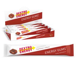 Dextro Energy Energie Gums - Cola + Caffeine Energie Bar - Vegan Energie Reep - 8 porties (8 x 45 gram ) - 8 stuks