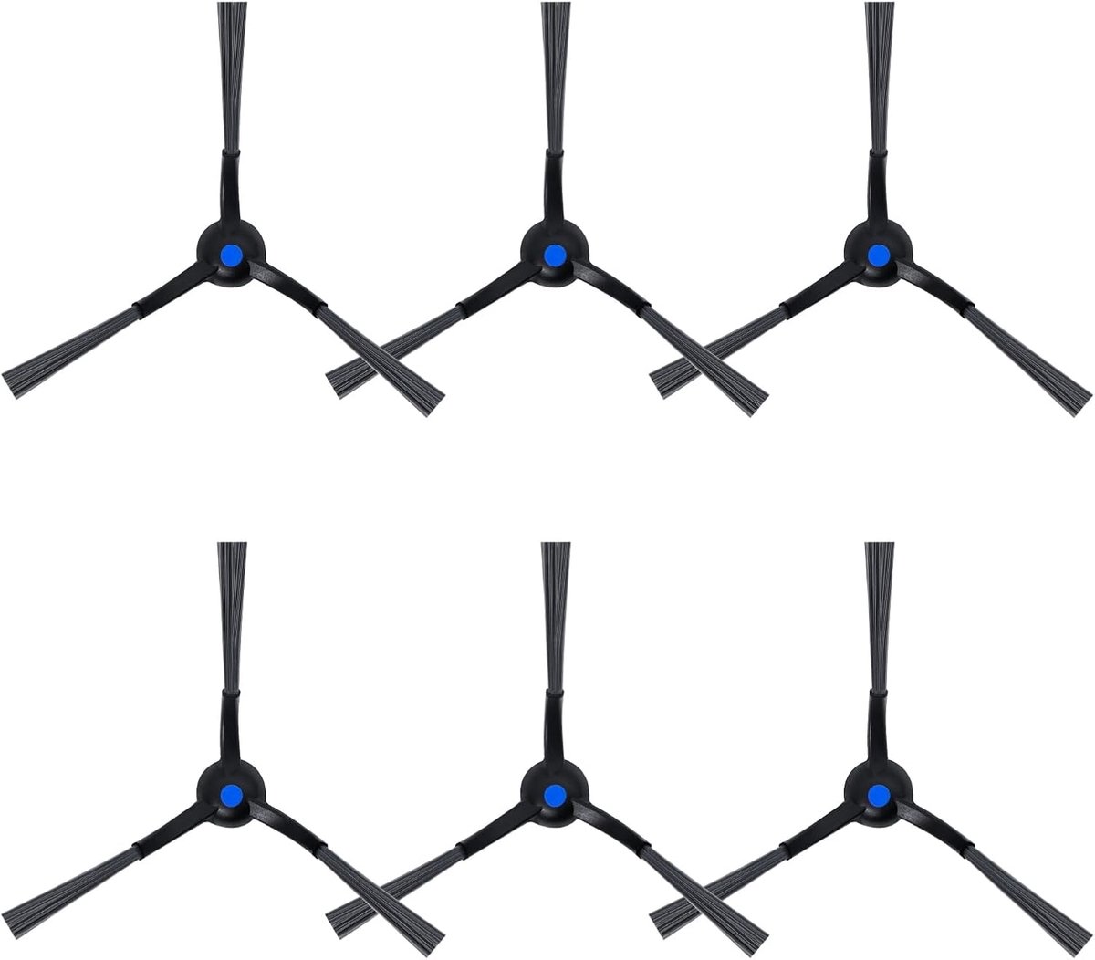 SnelShoppen - 6 Stuks Zijborstels voor Robotstofzuiger, Hoogwaardige Nylon, Vervangingsonderdeel voor Ecovacs Deebot T50 Pro Omni, T50 Max Pro Omni, X