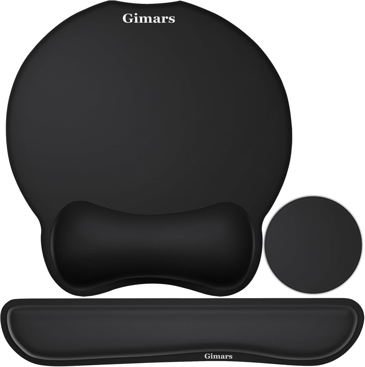 SnelShoppen - Ergonomische 3-in-1 Muismat en Toetsenbord Polssteun met Bekerhouder, Geheugenfoam, Groot Formaat, Zacht en Ademend voor Computer, Lapto