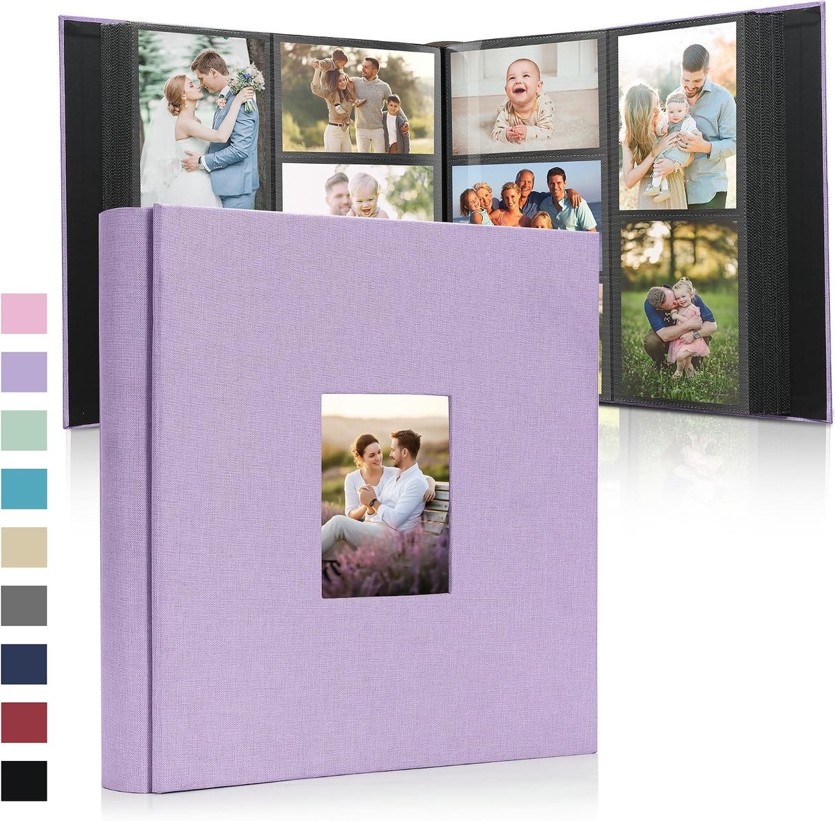 SnelShoppen - Large Foto Album 10 x 15 cm - 1000 Foto Compartimenten - Linnen Foto Boek - Personaliseerbaar - Ideaal voor Familie, Bruiloft, Reis en B