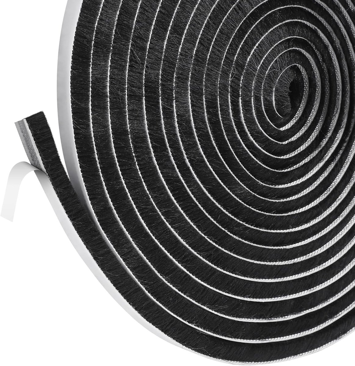 SnelShoppen - Adhesieve Borstelafdichting Voor Deur & Raam, 6m x 9mm, Dichtstrip Voor Deuren, Borstelstrip Voor Schuifdeur, Raam & Kledingkast - Zwart