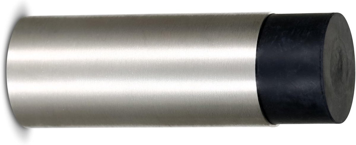 SnelShoppen - Stoppwerk Wand Deurstopper RVS met Rubber - Deurstop voor Deurhandvat - Inclusief Montage Materialen - Ø2.7 cm L:7.5 cm