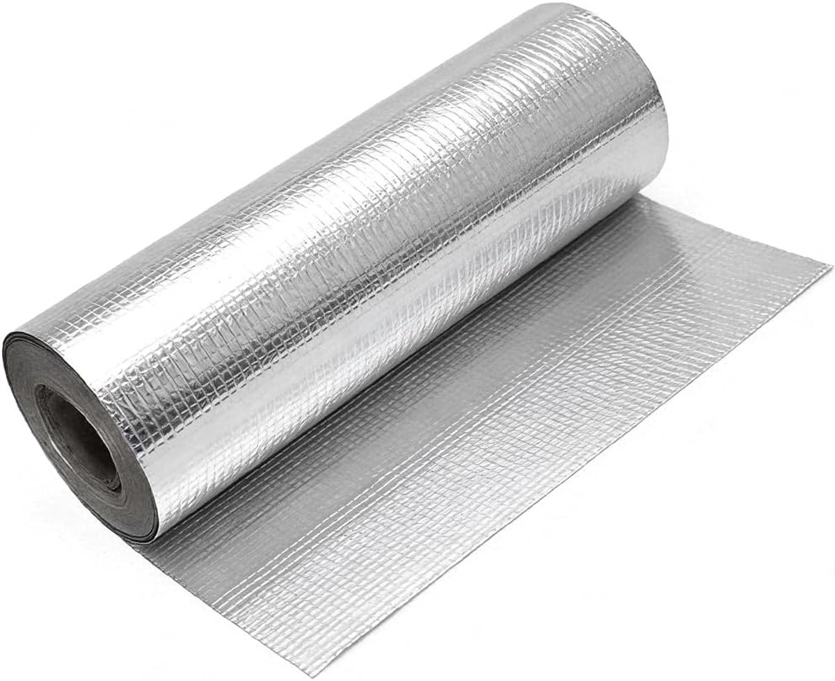 SnelShoppen - Aluminized Heat Protection Mat 60 x 280 cm - Zelfklevende Isolatiefilm van Aluminium Fiberglas - Effectieve Warmtebescherming voor Slang
