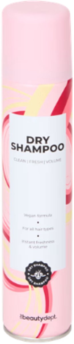 The Beauty Dept. Droogshampoo Clean Fresh Volume - Roze | 1x 200 ml - Direct Fris Haar & Extra Volume - Vegan Formule