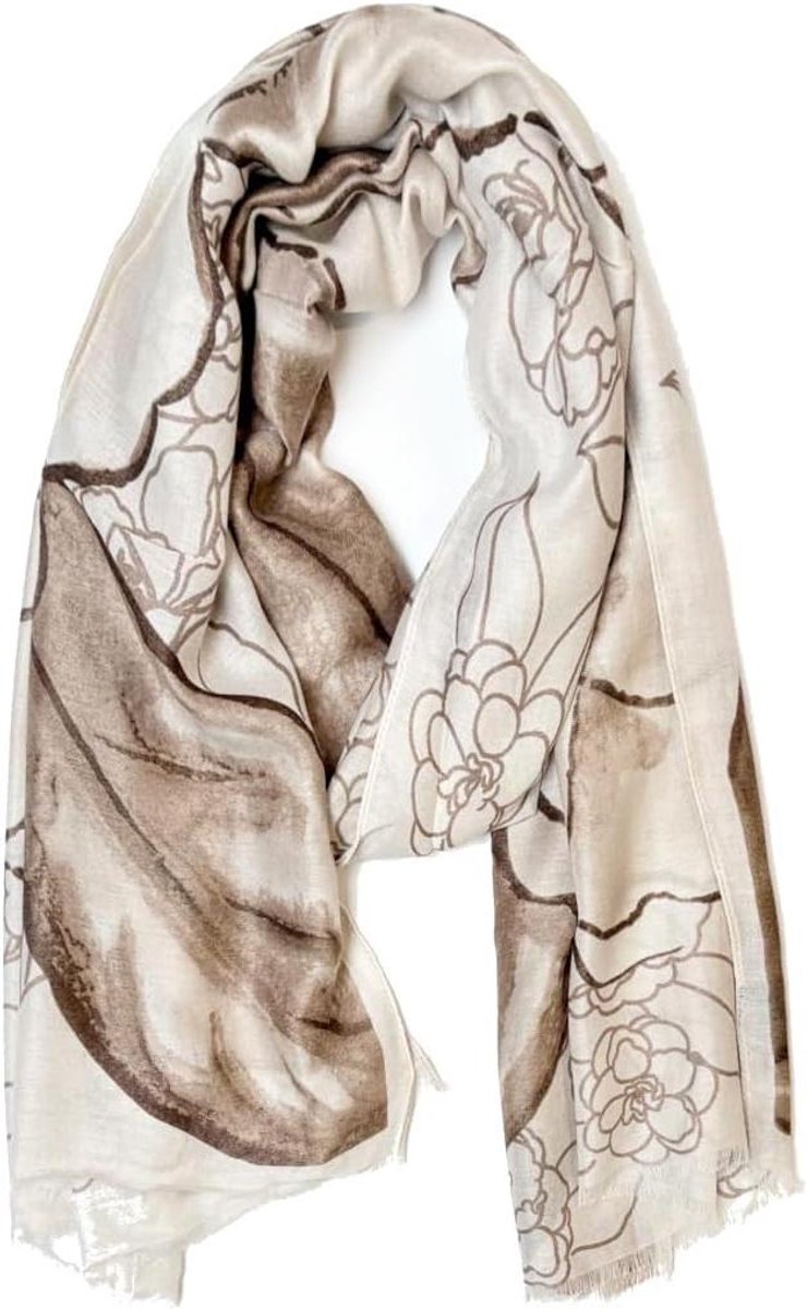 Dames Sjaal - Stola Foulard - Outfit Verfraaien - Zacht Katoenmix - Eén Maat - Multicolor