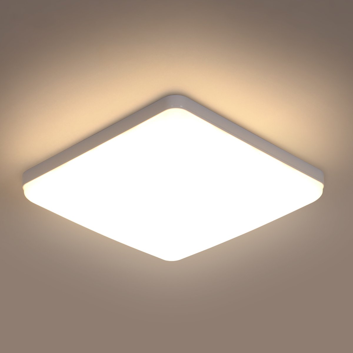 Riserva LED Plafondlamp Vierkant - 36W - 4050 lm - 3000K Warm Wit - 23 × 23 cm - Witte Pla