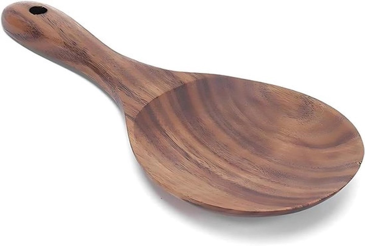 Natuurlijke Houten Rijstpeddel - Anti-aanbak Kooklepel - Hangende Serveerlepel - Geschikt