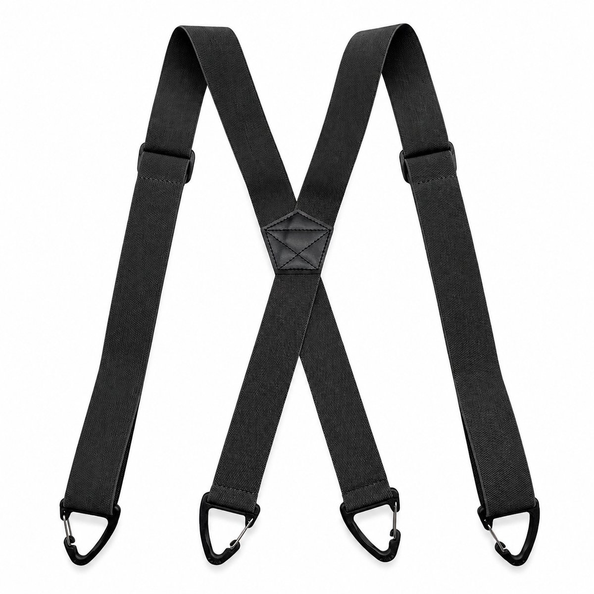 Vivva - Bretels Heren Volwassenen - Extra Stevige Bretellen - X-Model met 4 Sterke Metalen Clips - Brede Elastische Banden - Verstelbaar - Zwart - XSUSPENDERS
