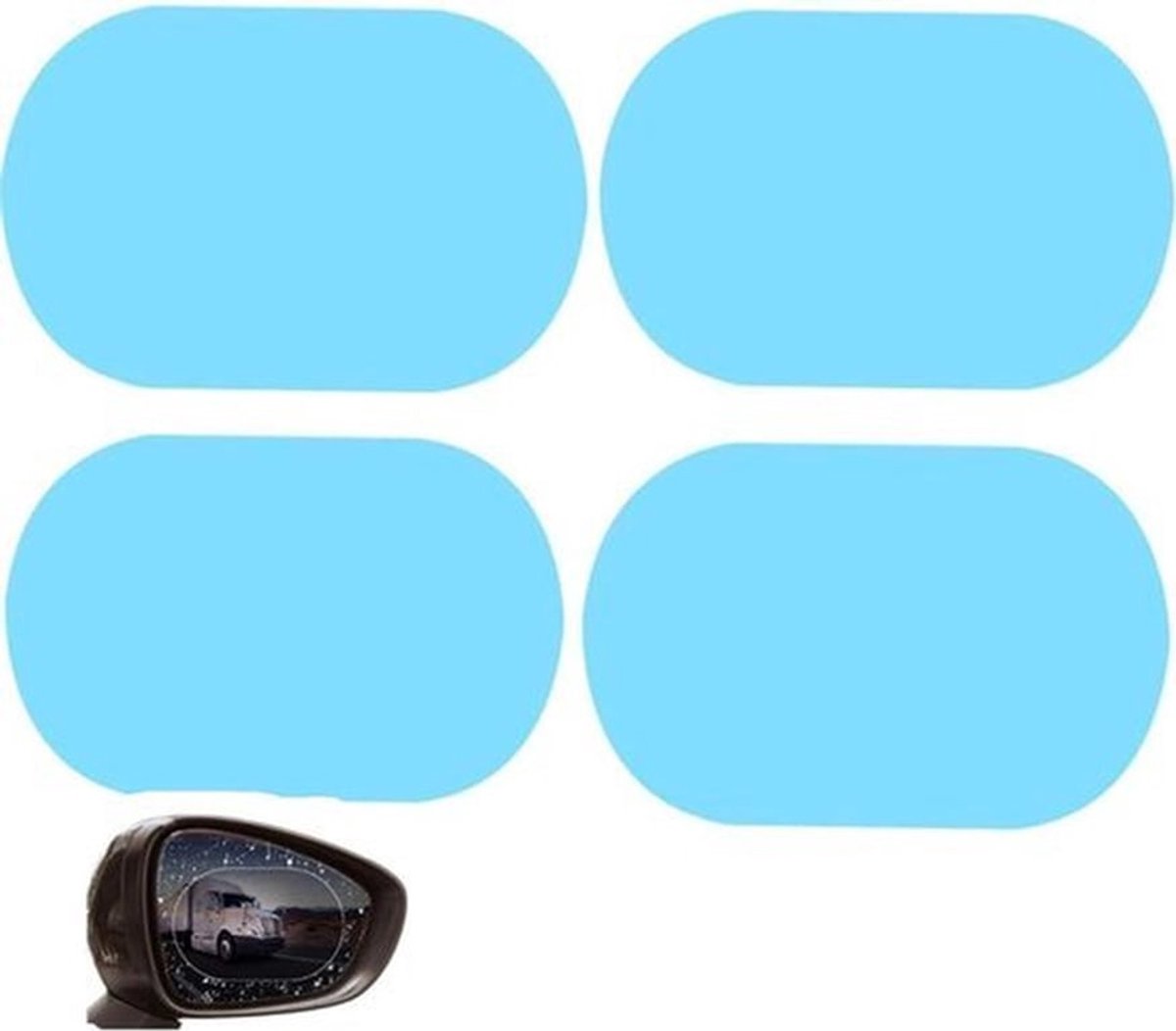 Achteruitkijkspiegelfolie 4 stuks - Beschermfolie voor auto, waterdicht voor auto's, vrachtwagens, bestelwagens.