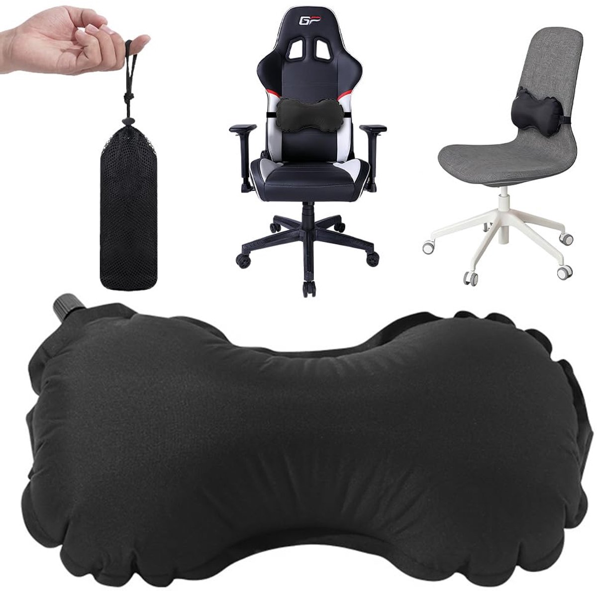 Dailygoods - Opblaasbaar Lendenkussen voor Comfort onderweg