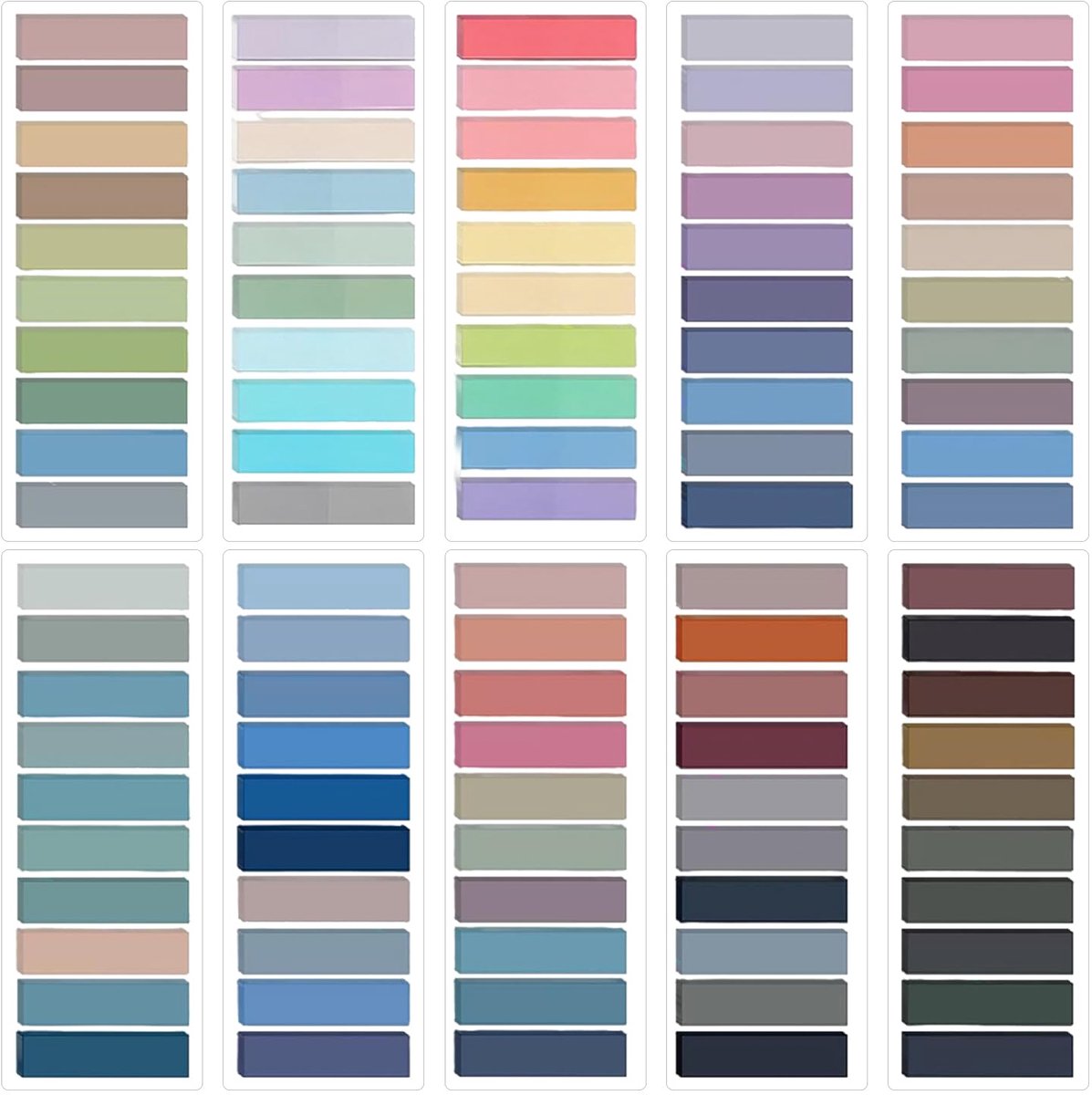 Dailygoods - 10 Kleur Zelfklevende Index Stickers - Notitieclassificatie Labels voor Scholen en Kantoren