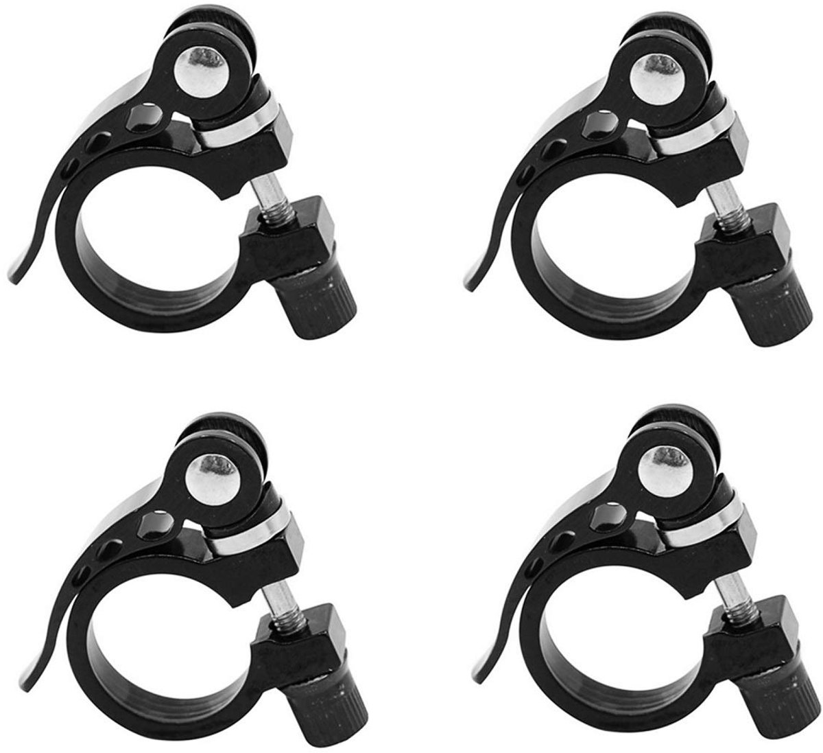 Dailygoods - Set van 4 Aluminium Fietsstoeltje Klemmen - Voor Diverse Zadelpenmaten
