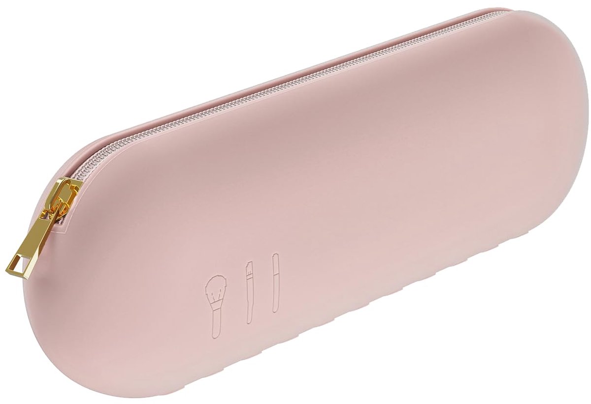 Dailygoods - Praktische Roze Silicone Makeup Tas, Reis Makeup Organizer 22x7x3 cm