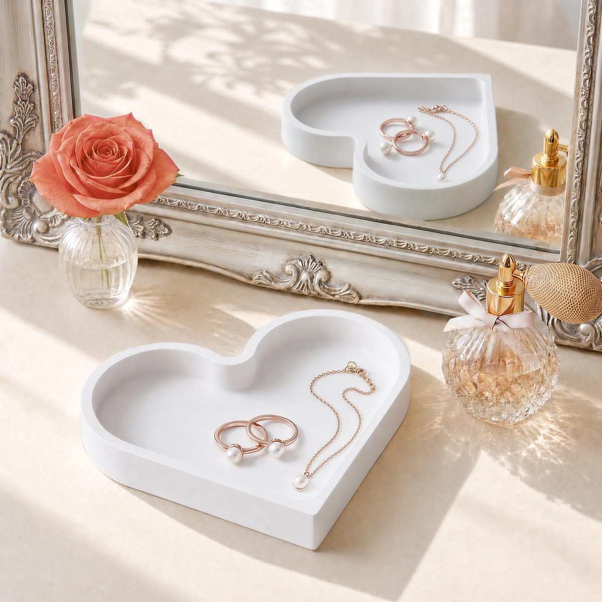 Dailygoods - Hartvormige Siliconen Sieradendienblad - Zachte Ringhouder voor Sieraden en Sleutels