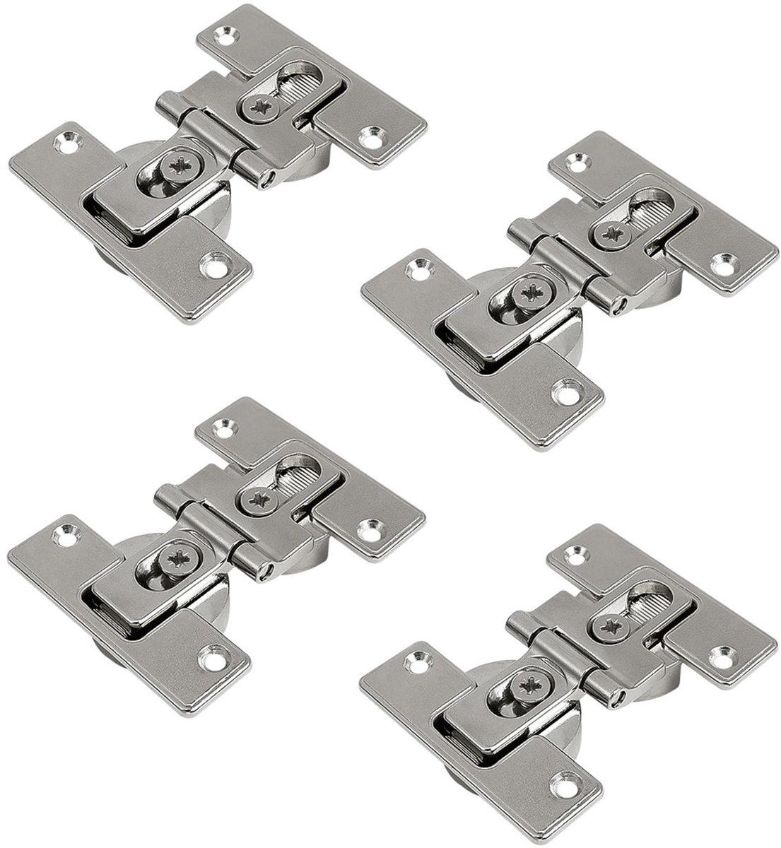 LIKERAINY 180 Degree Folding Door Hinges Hinge for Furniture Cabinet Wardrobe Cast Zinc Nickel Plated Package of 4 - ShopVlot