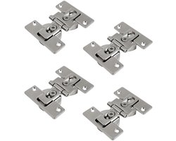 LIKERAINY 180 Degree Folding Door Hinges Hinge for Furniture Cabinet Wardrobe Cast Zinc Nickel Plated Package of 4 - ShopVlot