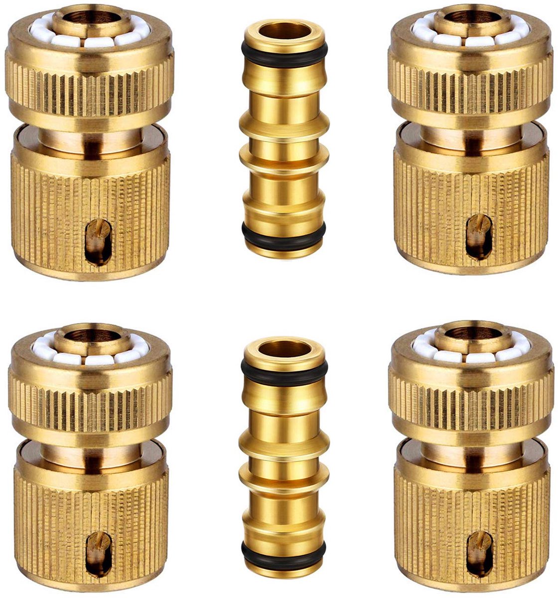 Dailygoods - 4 Stuks Tuinslang Snelle Connectoren voor 1/2 Inch Slangen