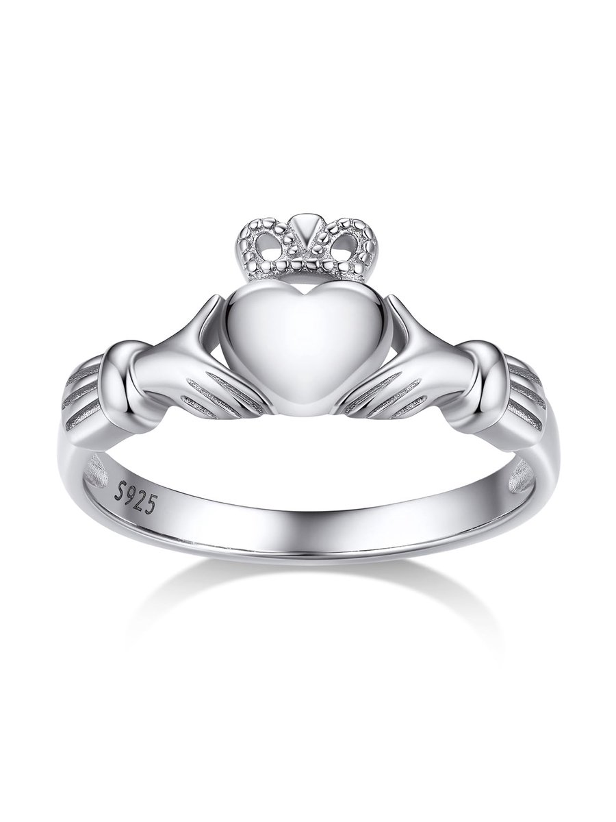 Dailygoods- Ring Hartvormig - 925 Sterling Zilver - Gepersonaliseerd - Graveerbaar - Damesring - Perfecte Pasvorm - Sieraad