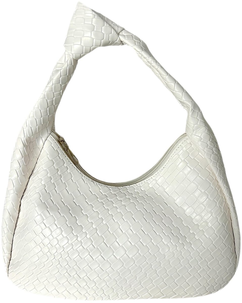 Dailygoods - Geweven PU Lederen Handtas - Geknoopt Halve Maan Boodschappentas voor Dames
