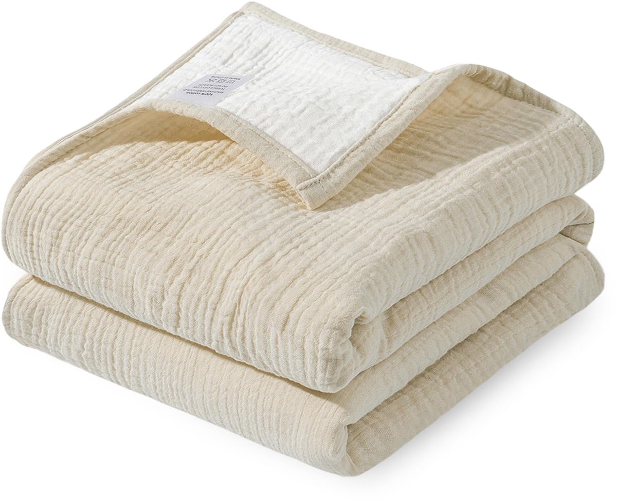 Dailygoods - Katoenen Babydeken voor Pasgeborenen - Muslin Wikkel en Slaapdeken 90x90cm, Ademend voor Baby's en Peuters (Khaki)