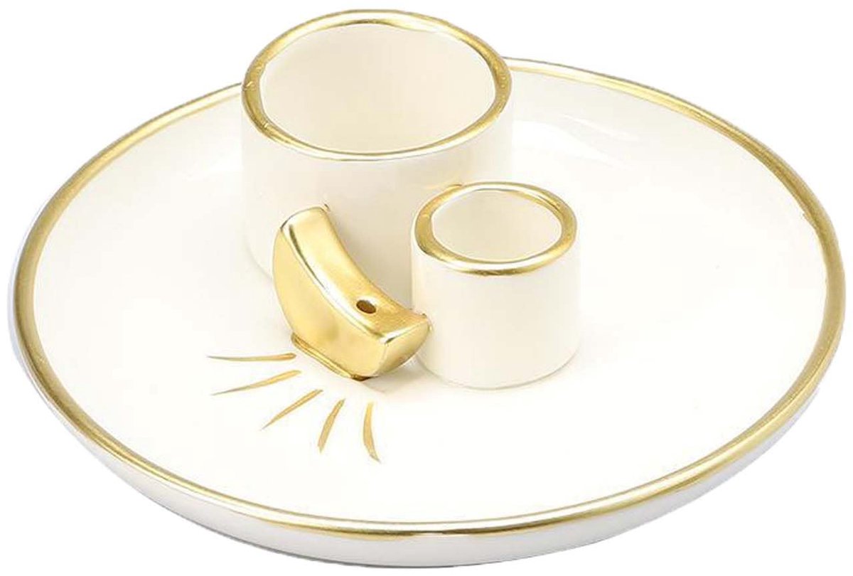 Dailygoods - 4-in-1 Wierookhouder - Keramische Wierookstokhouder voor Yoga en Meditatie