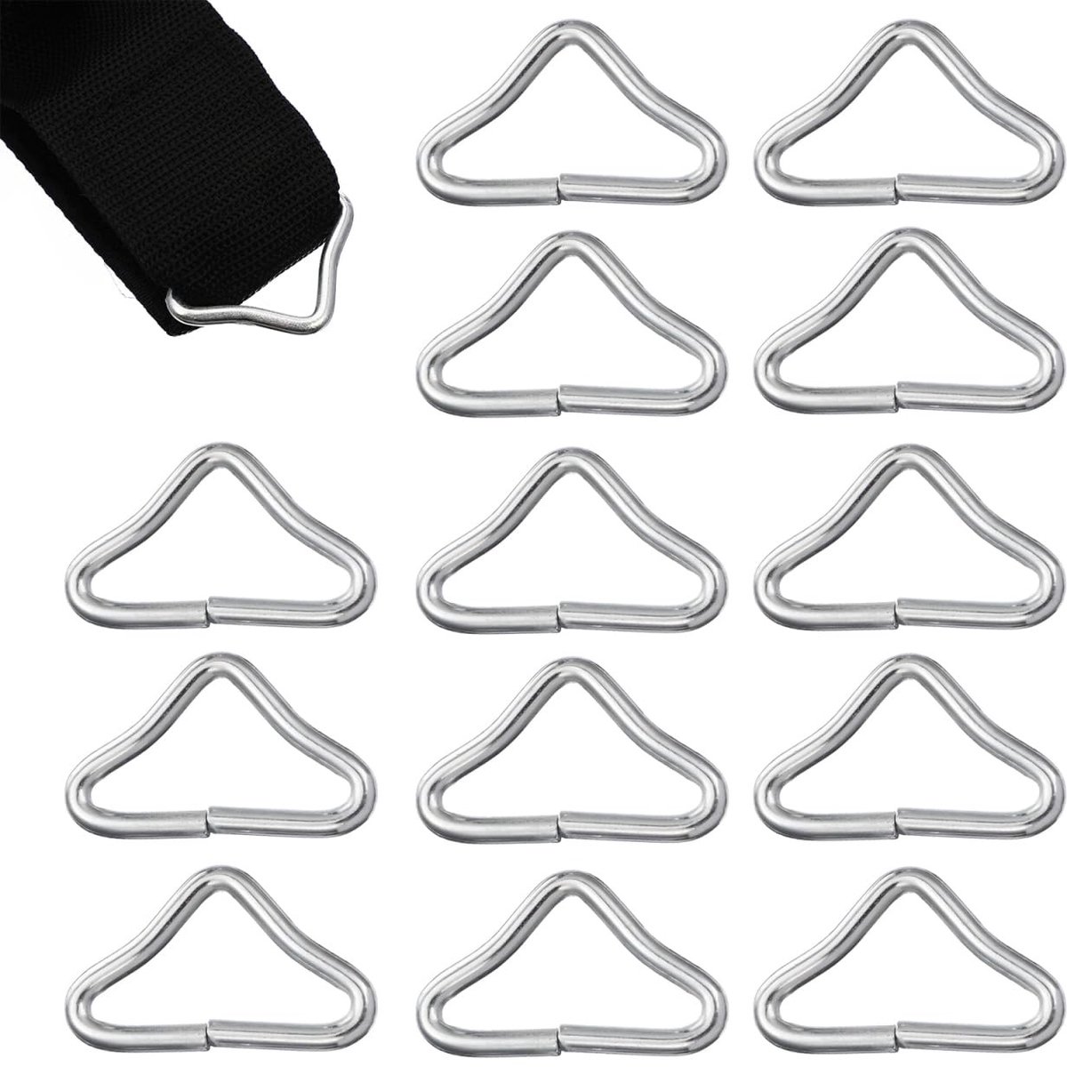 Dailygoods- Trampolinesluitingen 20 stuks - Driehoekige Ringen - Roestvrij Staal - V-ringen - Trampoline Onderdelen - Geschikt voor Springmatten - Trampolineonderdelen