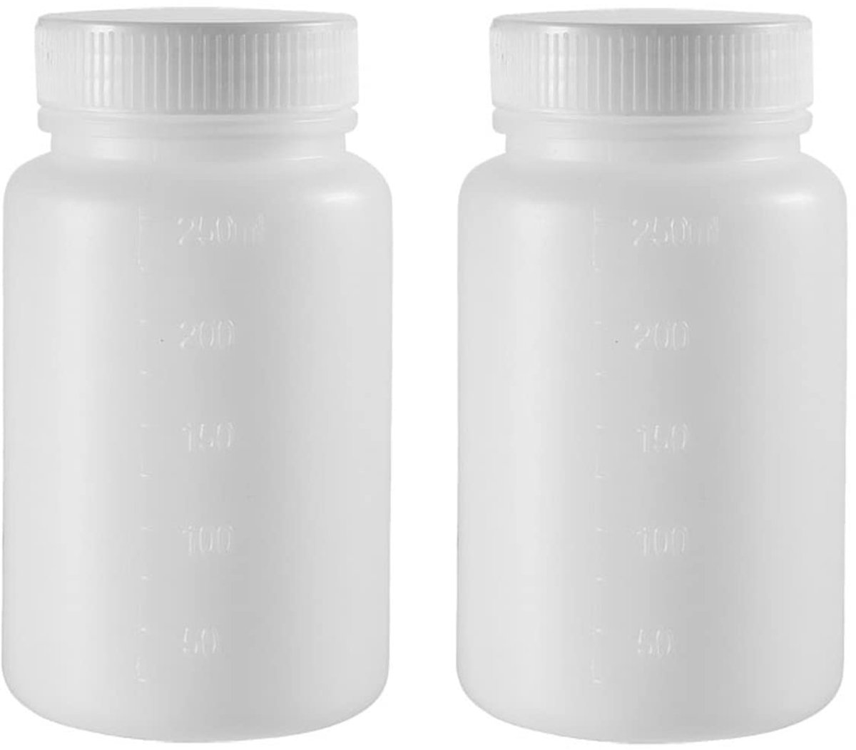 Dailygoods - 2 Stuks Chemische Opbergfles - Brede Mond Containers 250 ML