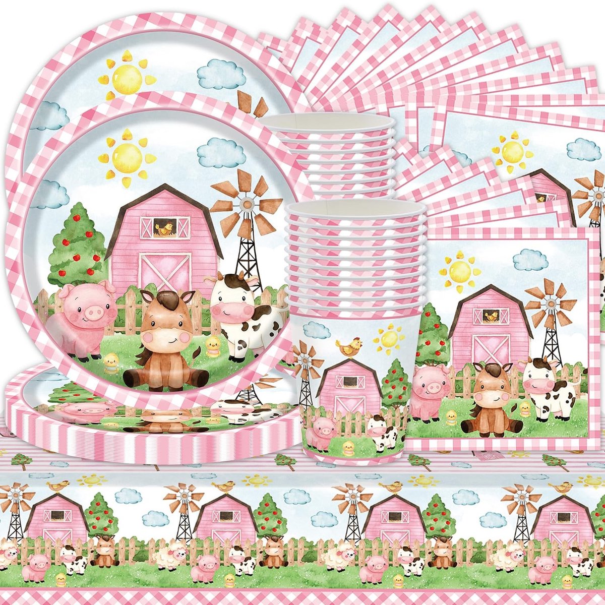 Dailygoods - Boerderij Feestserviesset voor 20 Personen - 61 Stuks