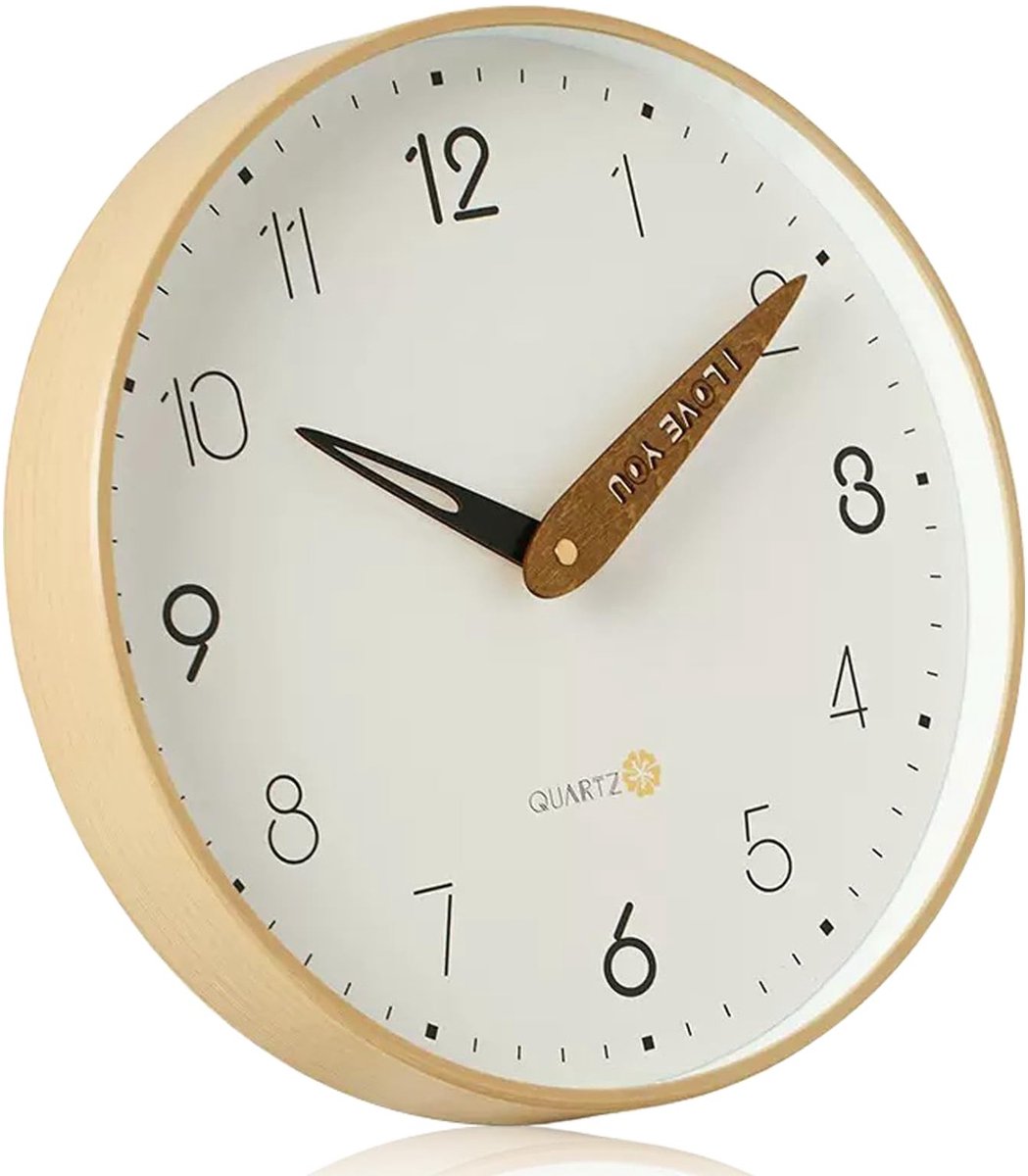 Dailygoods- Wandklok 30 cm - Geruisloos - Modern - Kwarts - Decoratief - Hoogwaardig Aluminium - Stijlvol Design - Muurklok