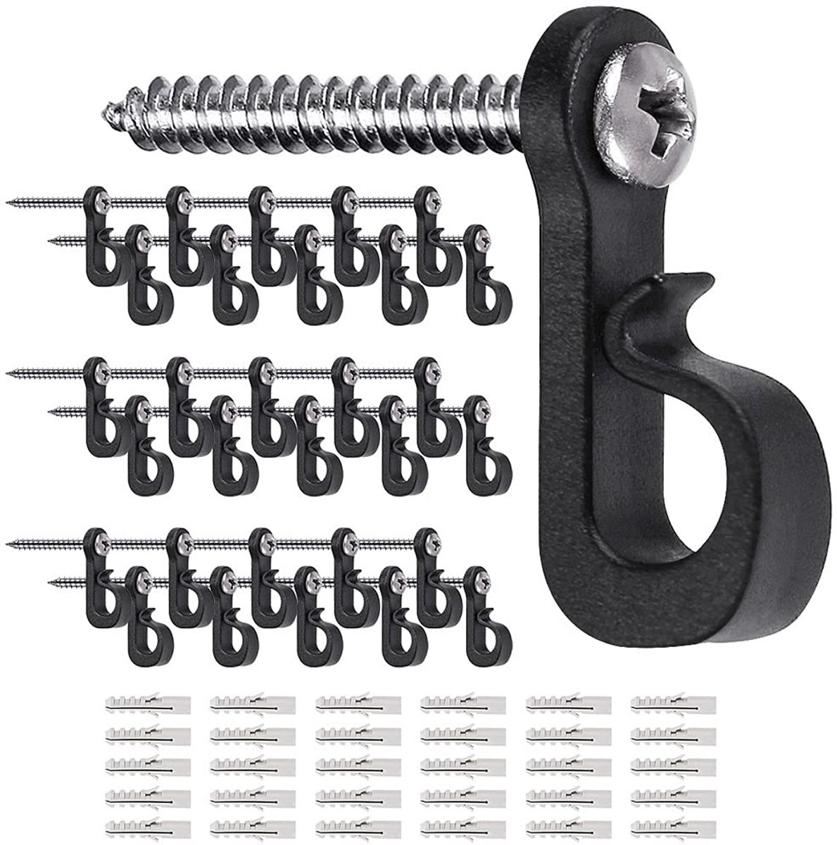 Dailygoods - Q 30 stuks Ophanghaken voor Lichtketting - Veilig en Duurzaam