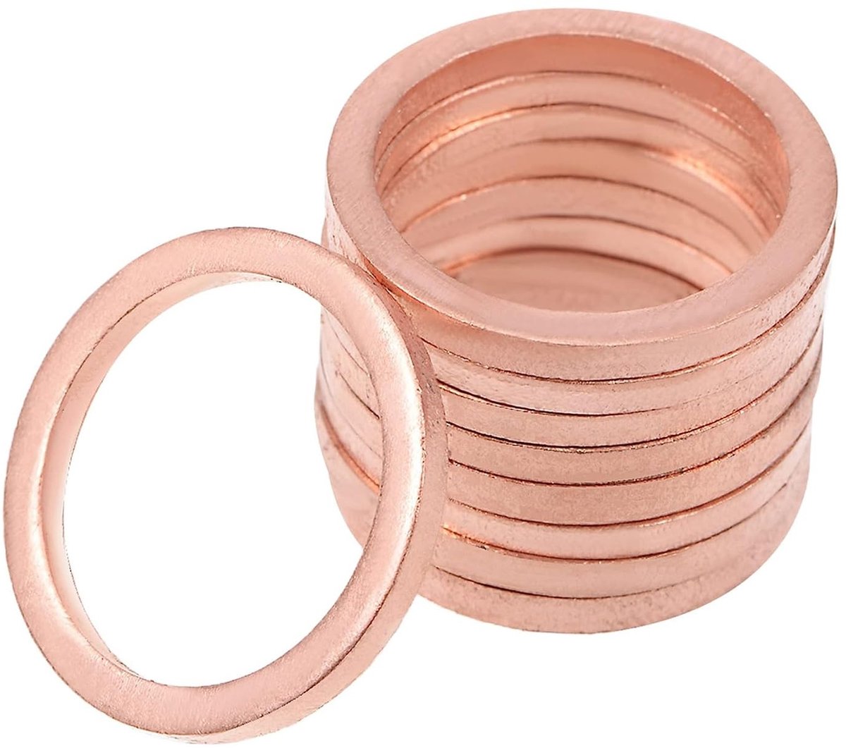 Dailygoods - M16 koperen ringen - afdichting ringen - hoogwaardige kwaliteit - 10 stuks - perfecte passtuk - geschikt voor diverse toepassingen - kope...
