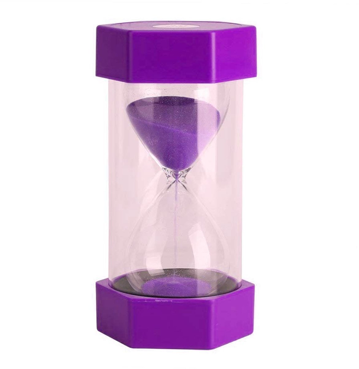 Dailygoods - Decoratieve Zandloper 16 cm - Paars, 15 minuten Timer voor Thuis en Kantoor