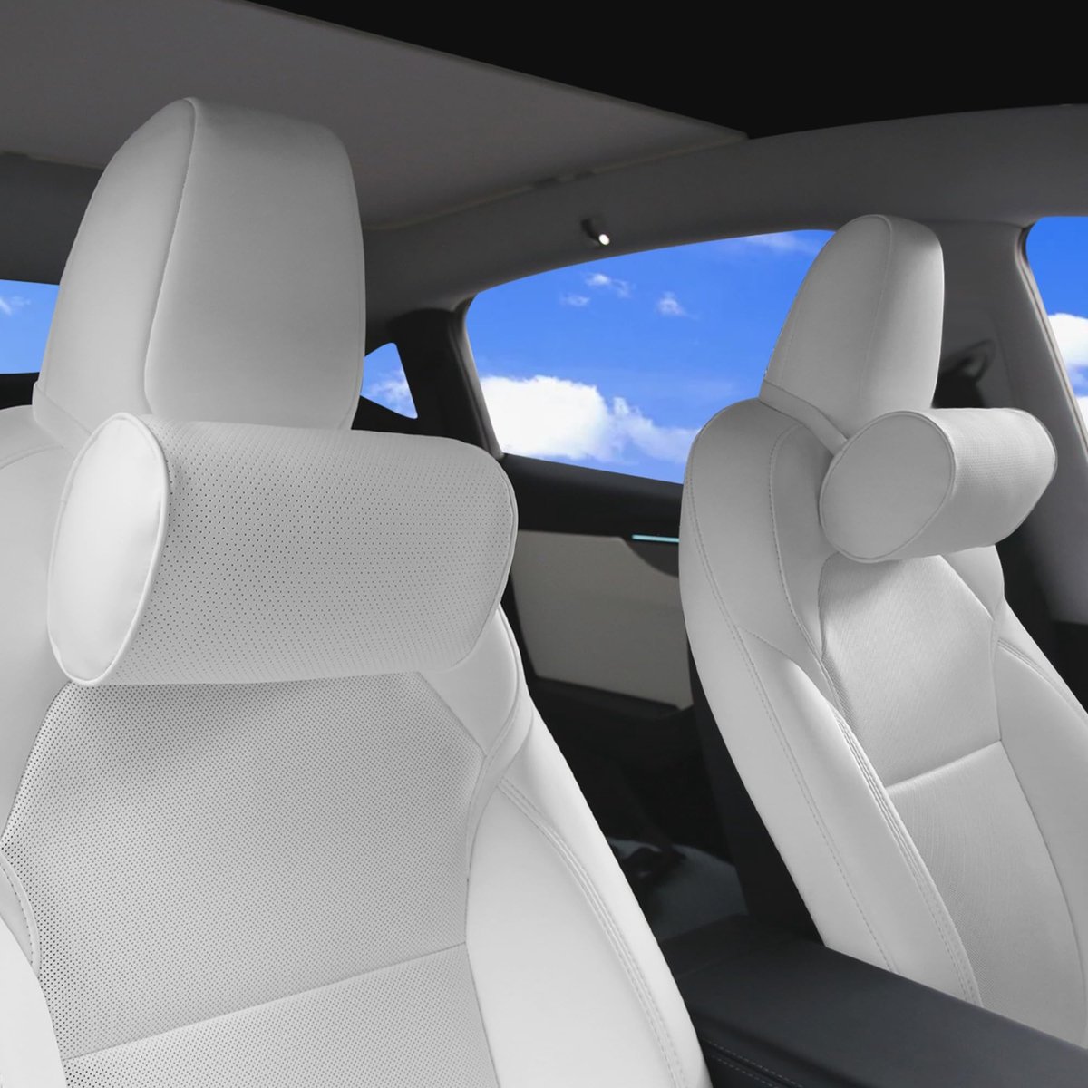 Dailygoods - Luxe Hoofdkussen voor Auto - 100% Geheugenschuim met Ergonomische Neksteun